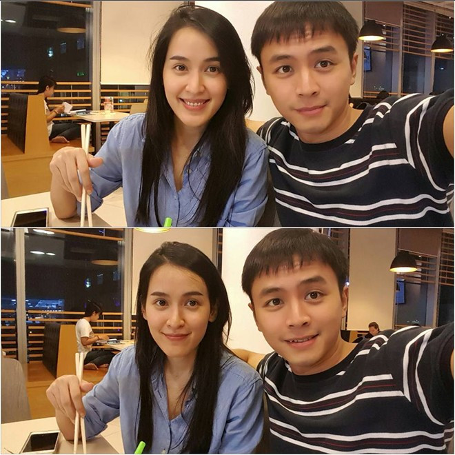 Tú Vi trang điểm rất nhẹ nhàng khi đi ăn cùng Lê Anh.