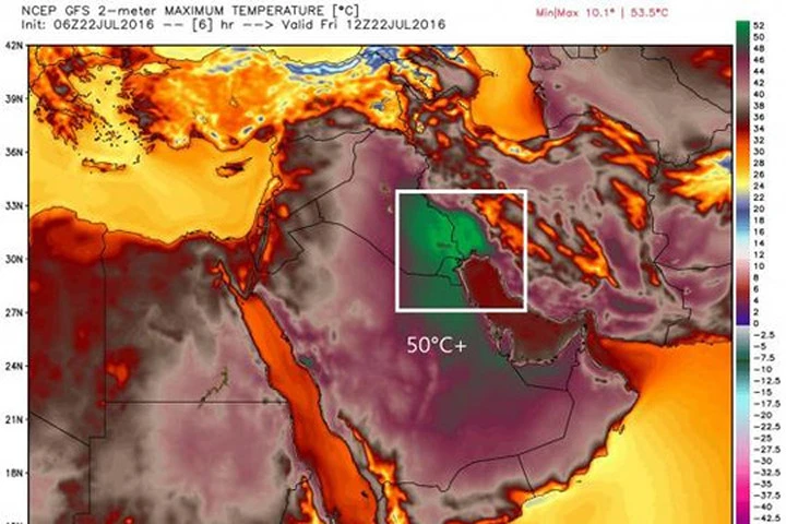 Kuwait vừa trải qua thời tiết nắng nóng kỷ lục. Ảnh: Twitter