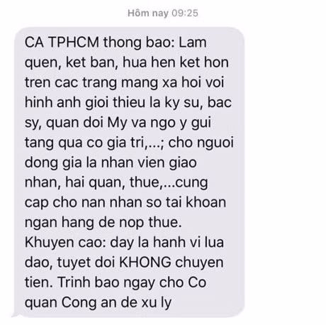 Cong an TP.HCM lien tuc nhan tin canh bao lua dao - Anh 2