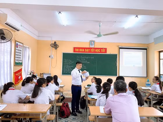 Dạy thực nghiệm môn Ngữ văn 6 tại Trường THCS Chu Văn An (Hải Dương). Ảnh: website nhà trường.