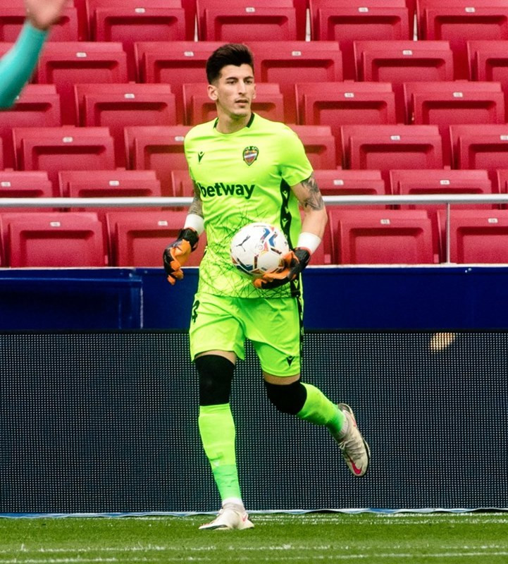 Thủ môn Daniel Cardenas của Levante có trận đấu xuất thần