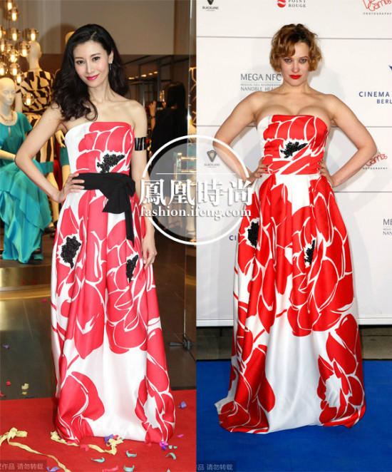 Cùng mặc một chiếc váy, Lý Gia Hân trang nhã và quyến rũ, khác biệt với phong cách khoe vòng một của Lea Mornar.