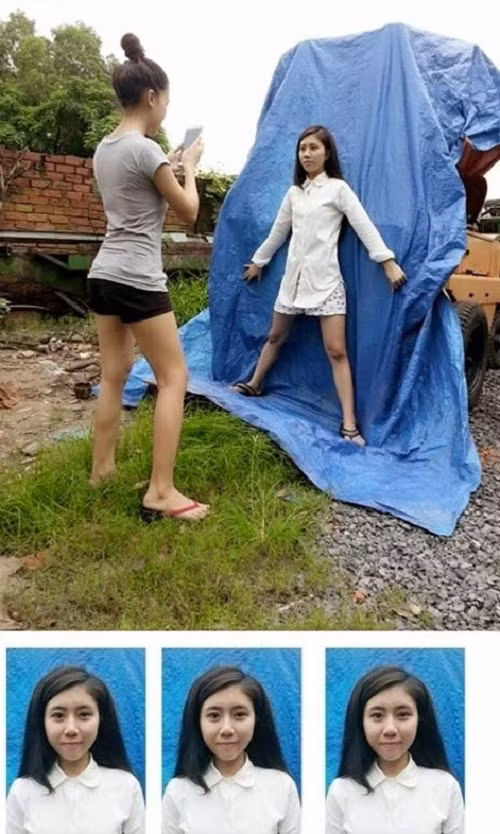 Chỉ cần một tấm phông bạt là đã có ngay một bức ảnh ưng ý.