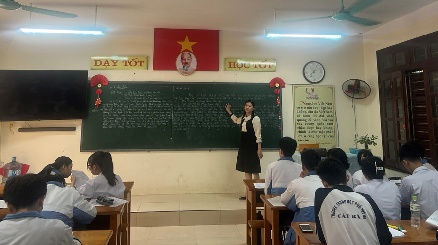 Giờ học tại Trường THPT Cát Bà (Hải Phòng). Ảnh: NTCC