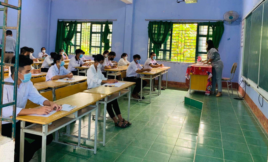 Phòng thi tốt nghiệp THPT tại Trường THCS & THPT Bắc Ái (Bắc Ái, Ninh Thuận). Ảnh: TG Phòng thi tốt nghiệp THPT tại Trường THCS & THPT Bắc Ái (Bắc Ái, Ninh Thuận). Ảnh: TG