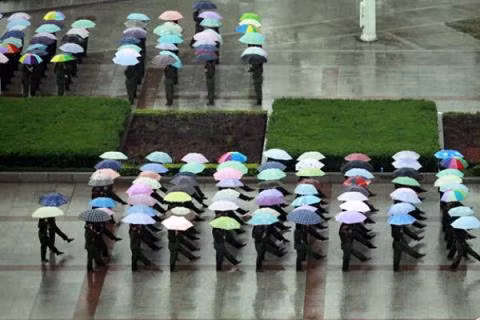 Nu sinh bi phat dap chan nam tren duong nang 