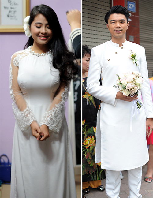 Style áo dài cưới đa dạng của ca nương Kiều Anh