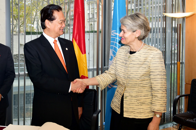 Thủ tướng hội kiến bà Irina Bokova, Tổng Giám đốc UNESCO