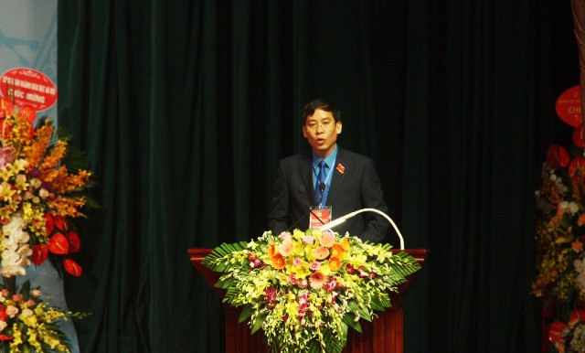 Chủ tịch Công đoàn Giáo dục Việt Nam Vũ Minh Đức phát biểu khai mạc Đại hội