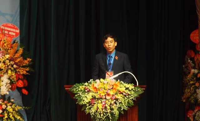 Chủ tịch Công đoàn Giáo dục Việt Nam Vũ Minh Đức phát biểu khai mạc Đại hội