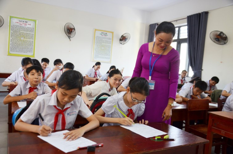 Học sinh Trường THCS Chu Văn An (quận Thanh Khê, TP Đà Nẵng).	Ảnh: NTCC