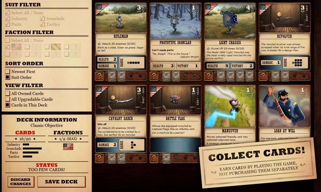 Tổng hợp game mobile hấp dẫn mới ra mắt tuần qua ảnh 4 Ironclad Tactics - Game thẻ bài độc đáo tái hiện lịch sử cuộc nội chiến Mỹ