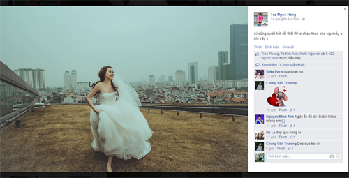 Trà Ngọc Hằng mặc váy cưới 
