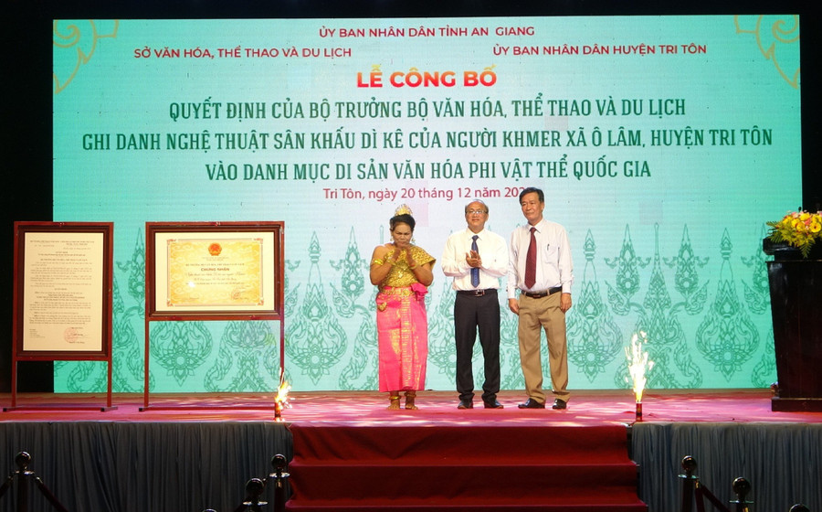 Nghệ thuật sân khấu Dì Kê của người Khmer An Giang được công nhận di sản văn hóa phi vật thể quốc gia 