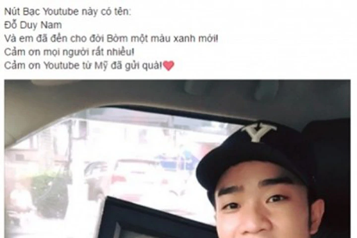 Đỗ Duy Nam nói gì khi nhận được nút Play mạ bạc của Youtube?