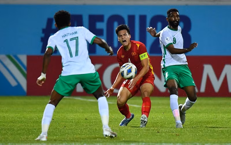Trận U23 Việt Nam (giữa) thua U23 Ả-rập Xê-út ở tứ kết.