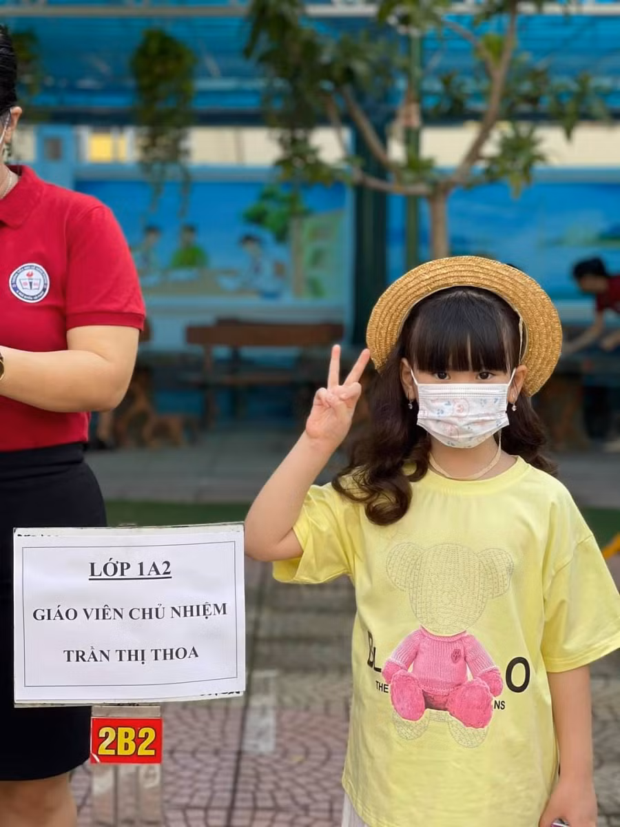 Học sinh lớp 1A2, Trường Tiểu học Lê Hồng Phong, quận Ngô Quyền.