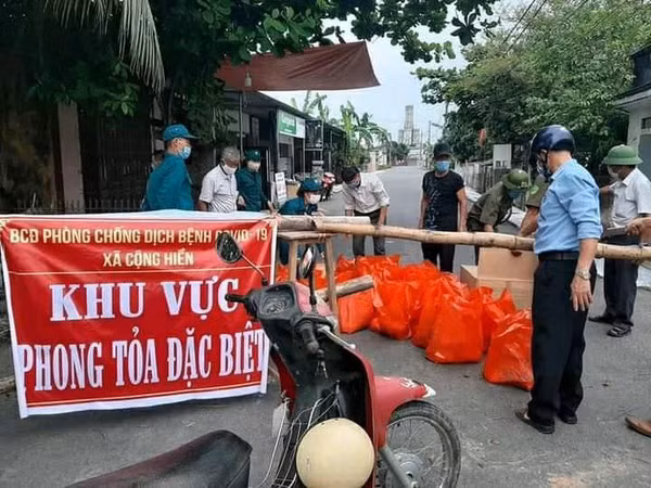Khu vực phong tỏa xã Cộng Hiền.