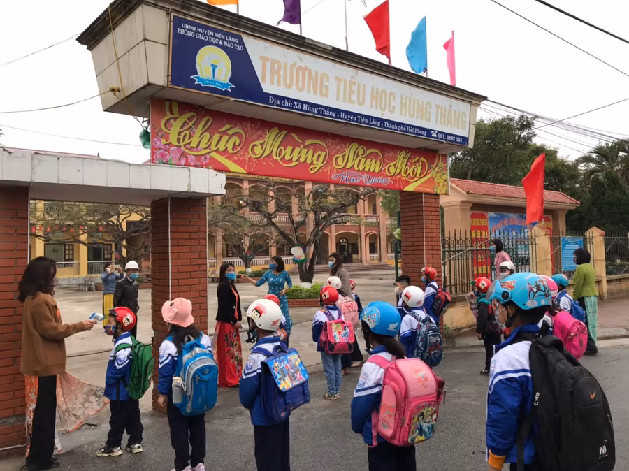 Học sinh Trường Tiểu học Hùng Thắng, huyện Tiên Lãng