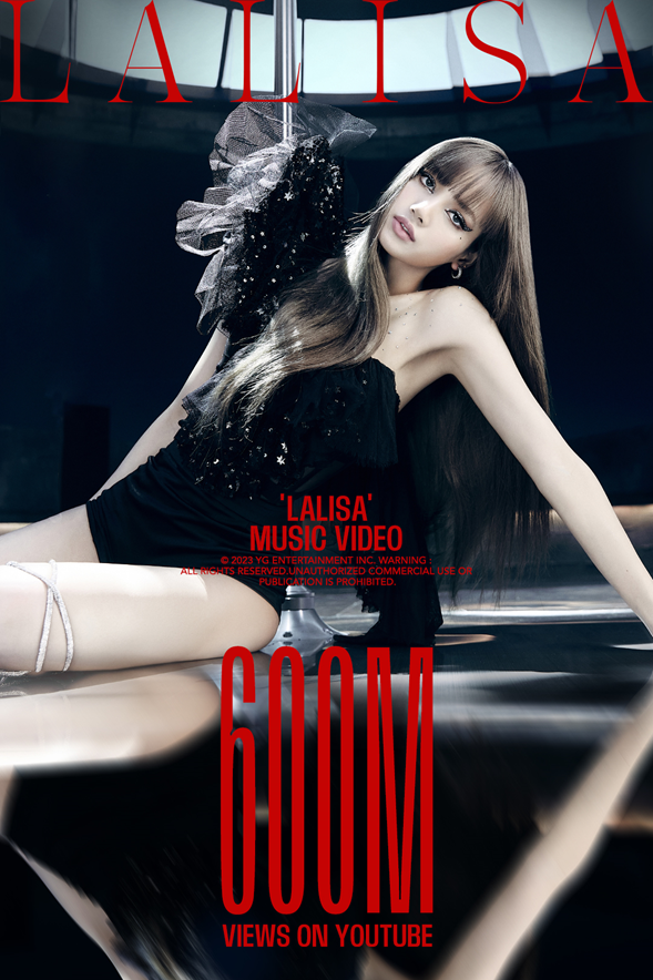 Lisa đã trở thành Nữ nghệ sĩ solo K-Pop đầu tiên có hai video vượt quá 600 triệu lượt xem trong lịch sử Youtube. Lisa đã trở thành Nữ nghệ sĩ solo K-Pop đầu tiên có hai video vượt quá 600 triệu lượt xem trong lịch sử Youtube.