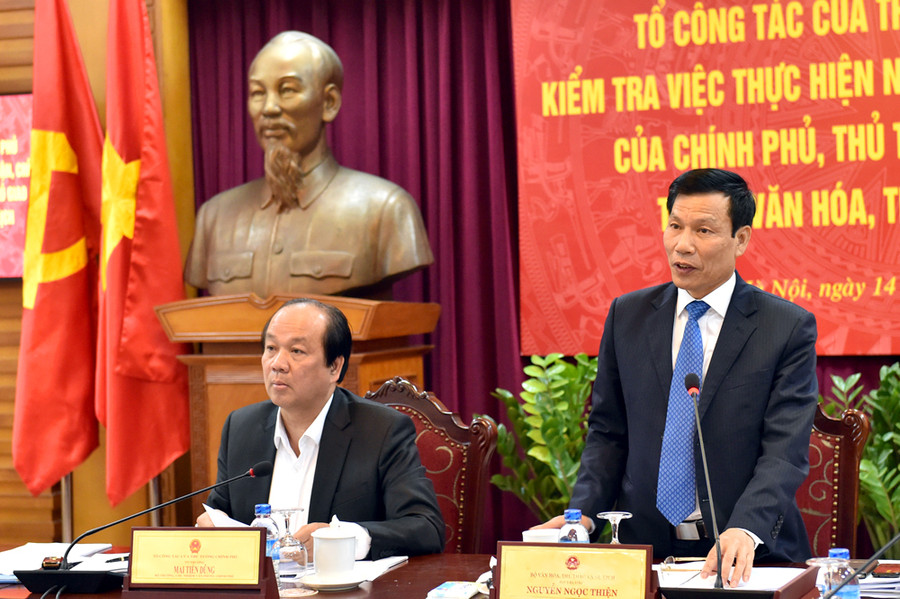 Bộ trưởng Bộ VHTT&DL Nguyễn Ngọc Thiện nêu rõ, việc tổ chức các lễ hội năm sau phải tốt hơn năm trước. - Ảnh: VGP/Nhật Bắc Bộ trưởng Bộ VHTT&DL Nguyễn Ngọc Thiện nêu rõ, việc tổ chức các lễ hội năm sau phải tốt hơn năm trước. - Ảnh: VGP/Nhật Bắc