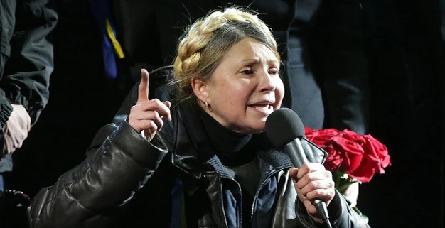 Bà Tymoshenko sau khi rời nhà giam ngày 22/2. Ảnh: Reuters