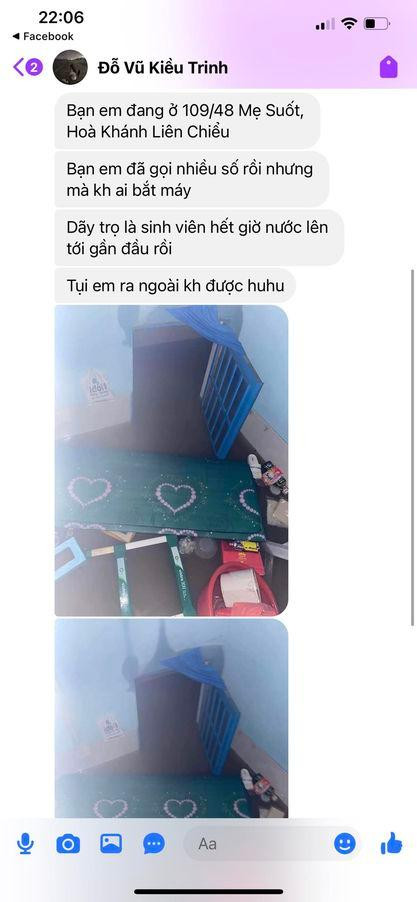 Thông tin cứu hộ này được đăng trên nhiều trang mạng xã hội tại Đà Nẵng. Thông tin cứu hộ này được đăng trên nhiều trang mạng xã hội tại Đà Nẵng.