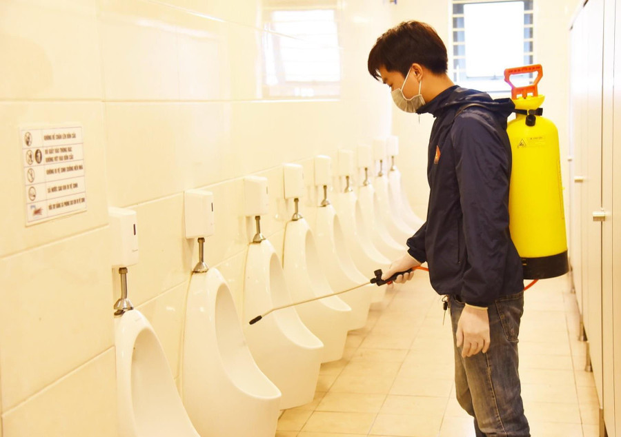 Trường Marie Curie luôn giữ gìn nhà vệ sinh sạch sẽ.