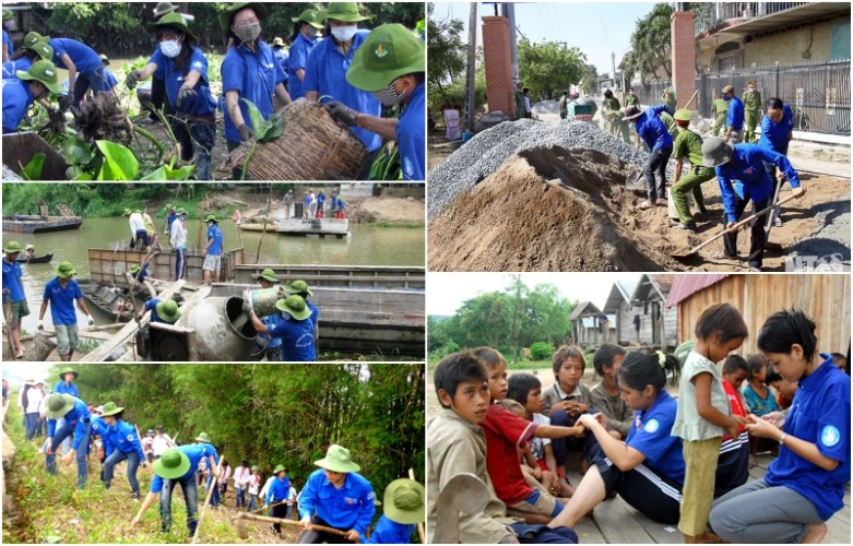 Vai trò của đoàn viên thanh niên hiện hữu trong mọi công tác xây dựng và bảo vệ Tổ quốc. Ảnh: DTN
