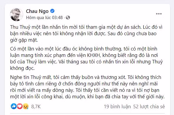 Bài chia sẻ của Giáo sư Ngô Bảo Châu.