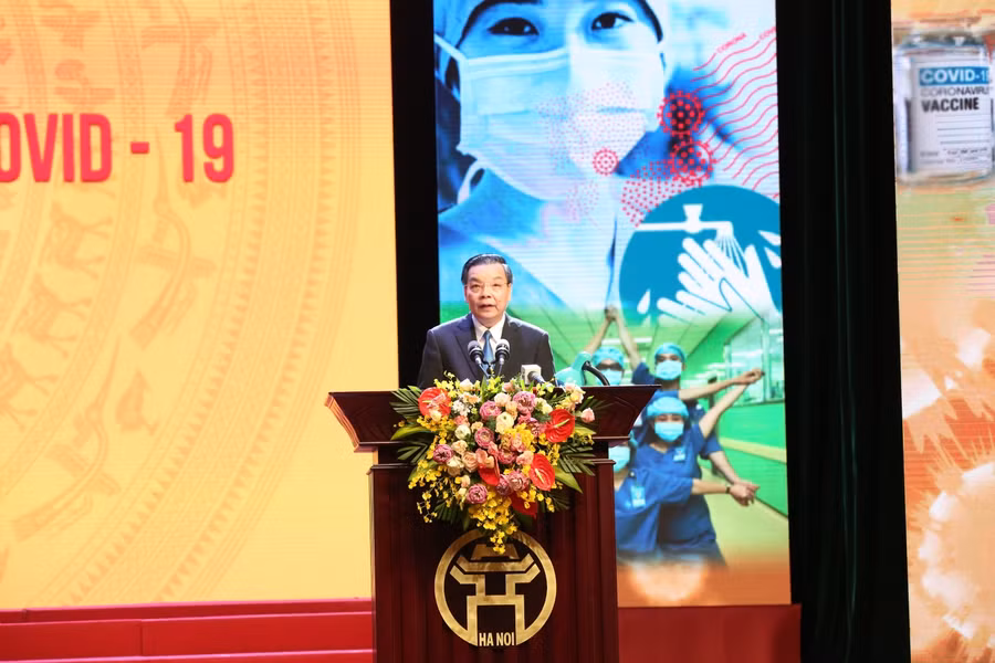 Ông Chu Ngọc Anh - Chủ tịch UBND thành phố Hà Nội phát biểu.