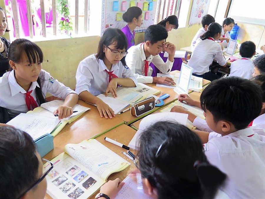 Học sinh Trường THCS Nhuế Dương rất thích học theo mô hình Trường học mới