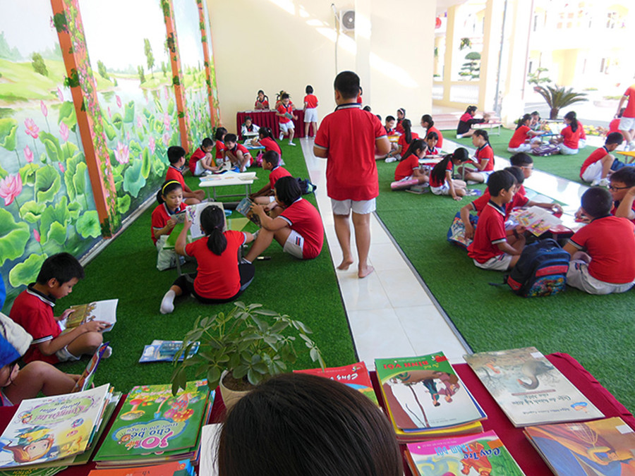 Một không gian đẹp cho HS tiểu học đọc sách ở Bắc Giang. Ảnh: Sở GD&ĐT Bắc Giang