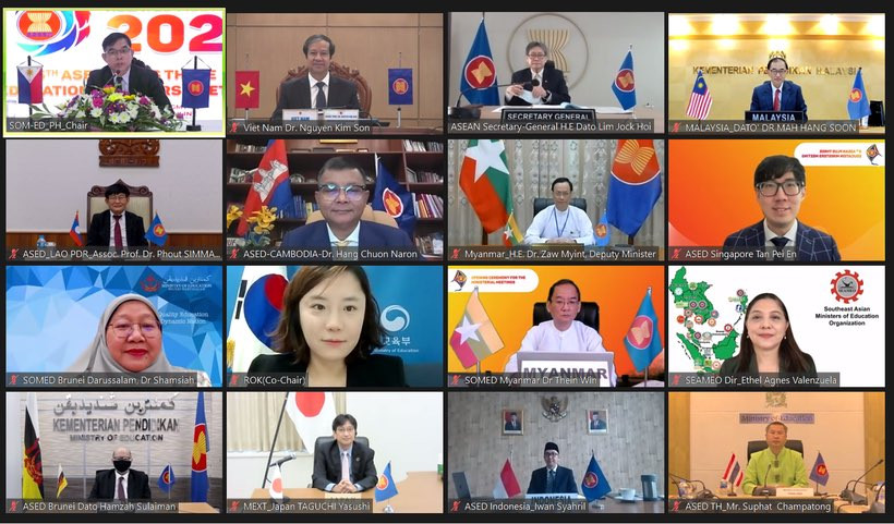Hội nghị Bộ trưởng Giáo dục ASEAN+3 lần thứ 5, diễn ra theo hình thức trực tuyến. Ảnh: BTC Hội nghị cung cấp Hội nghị Bộ trưởng Giáo dục ASEAN+3 lần thứ 5, diễn ra theo hình thức trực tuyến. Ảnh: BTC Hội nghị cung cấp