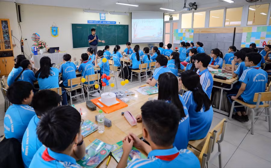 Một lớp học trên địa bàn quận Ba Đình (Hà Nội). Ảnh: Phòng GD&amp;ĐT Ba Đình