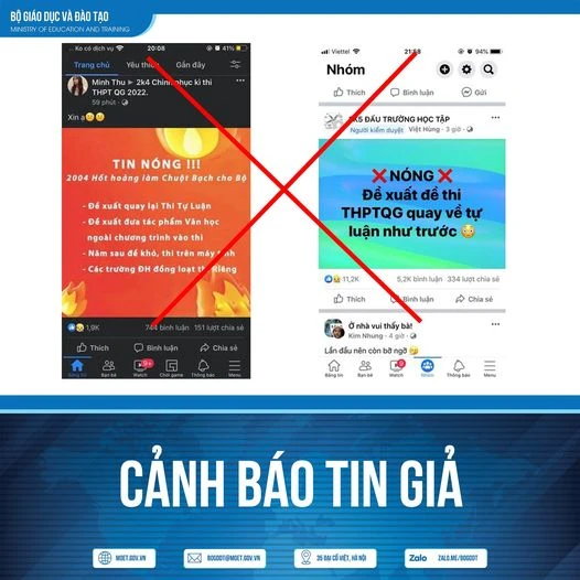 Cảnh báo tin giả về phương án tổ chức thi tốt nghiệp THPT năm 2022