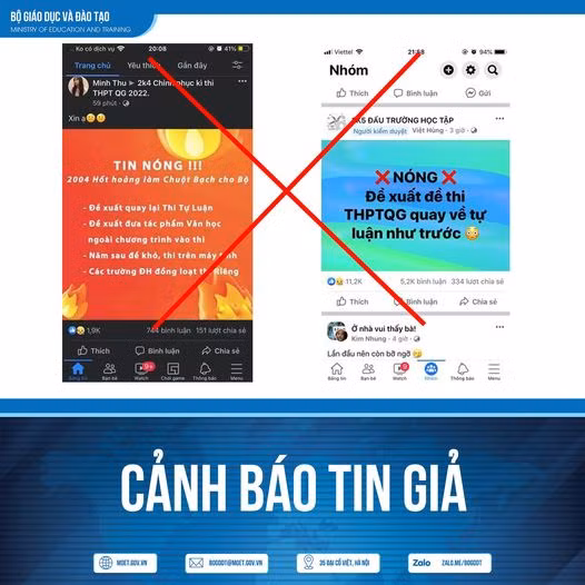 Cảnh báo tin giả về phương án tổ chức thi tốt nghiệp THPT năm 2022