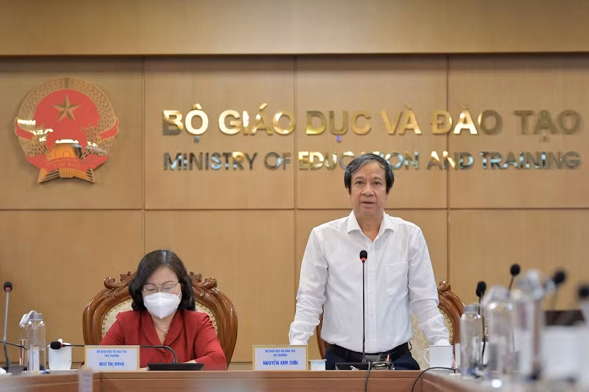 Bộ trưởng Bộ GD&amp;ĐT Nguyễn Kim Sơn phát biểu tại Hội nghị.