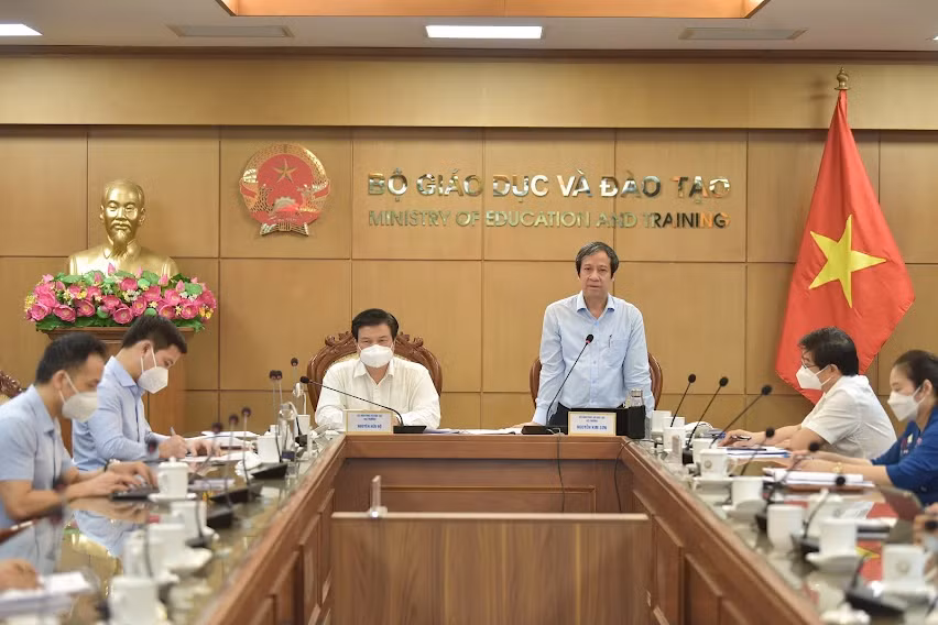 Bộ trưởng Bộ GD&amp;ĐT Nguyễn Kim Sơn phát biểu tại hội nghị.