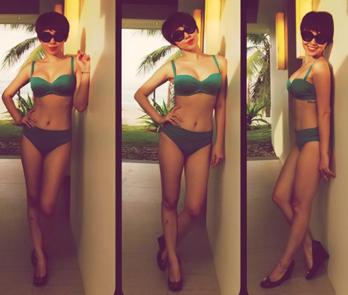 tóc tiên đốt mắt với bikini