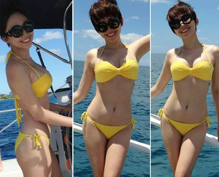 tóc tiên đốt mắt với bikini