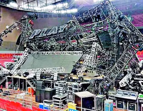 Cận cảnh sân khấu của Thái Y Lâm bị sập gây chết người