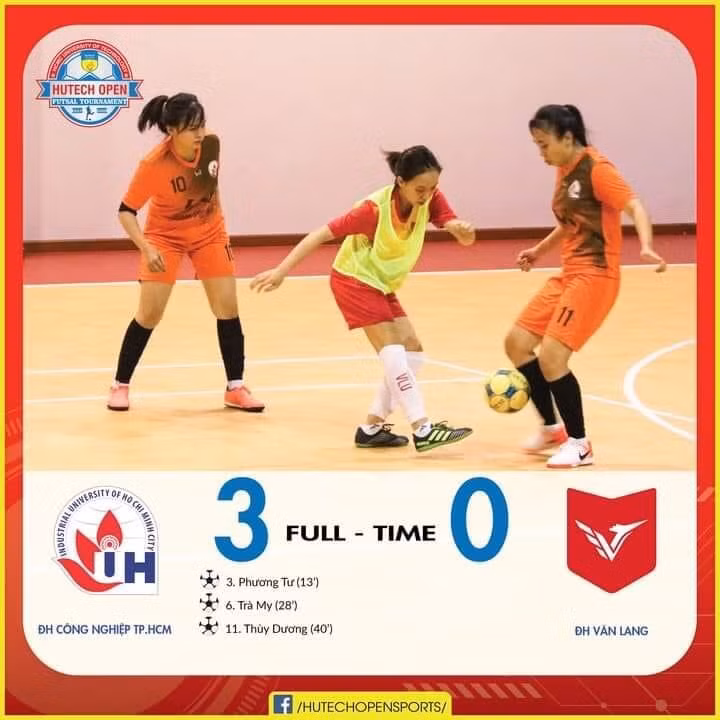 Trận mở màn nữ IUH đánh bại đội của Đại học Văn Lang với tỷ số 3-0.