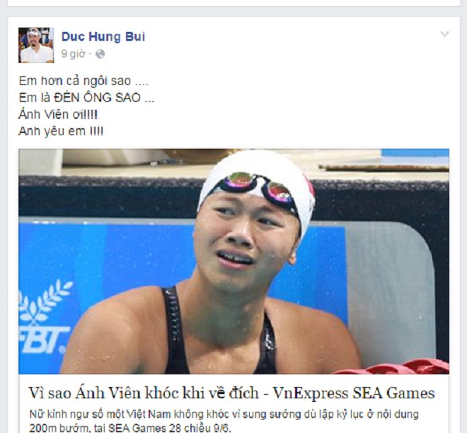 Nhà thiết kế Đức Hùng thực sự "phát cuồng Ánh Viên"