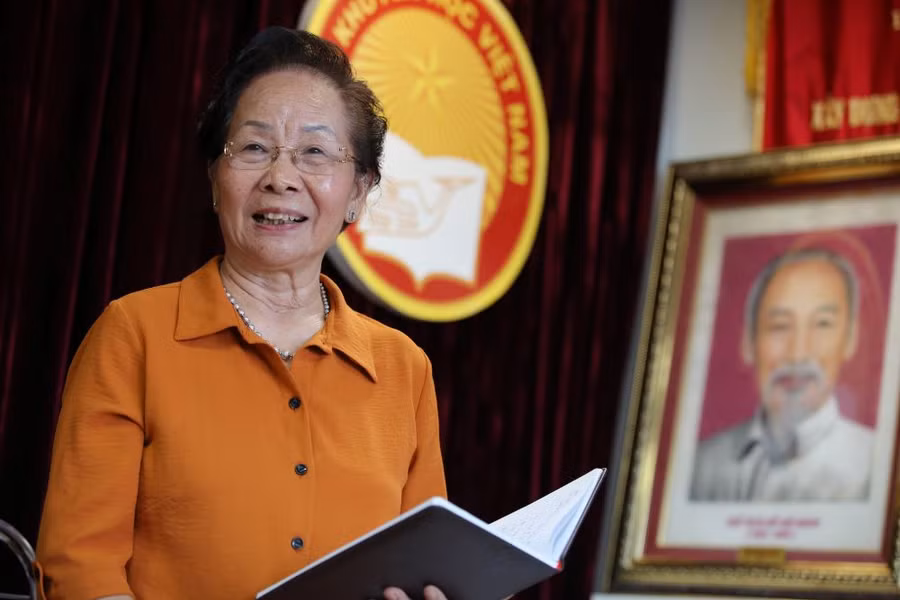 GS.TS Nguyễn Thị Doan phát biểu tại buổi làm việc. Ảnh: Kim Hiền