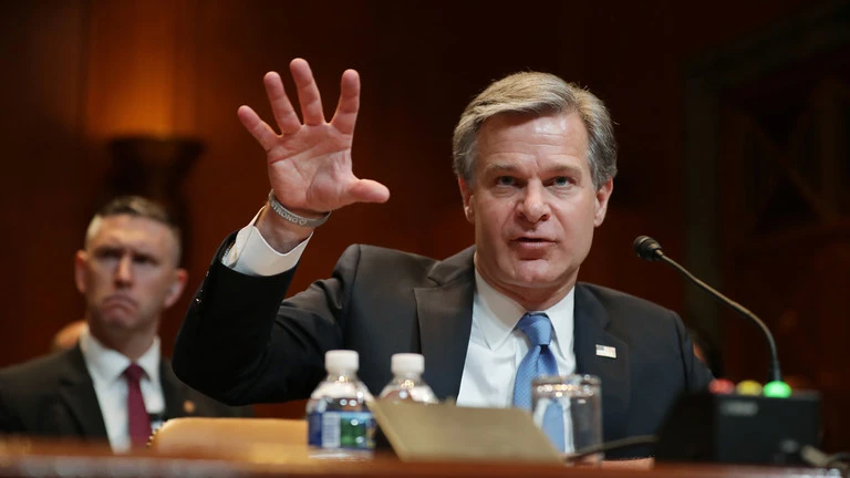 Giám đốc FBI Christopher Wray phát biểu tại Ủy ban Thượng viện Mỹ.