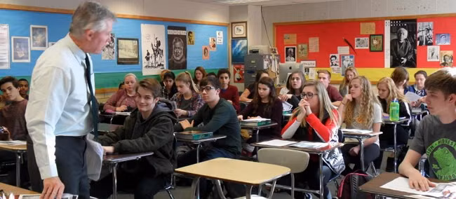 Trong một lớp học ở Mỹ.