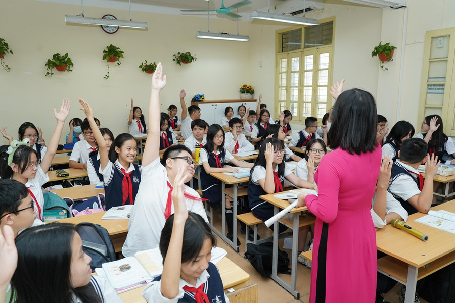 Giờ học tại Trường THCS Đống Đa (quận Đống Đa, Hà Nội).