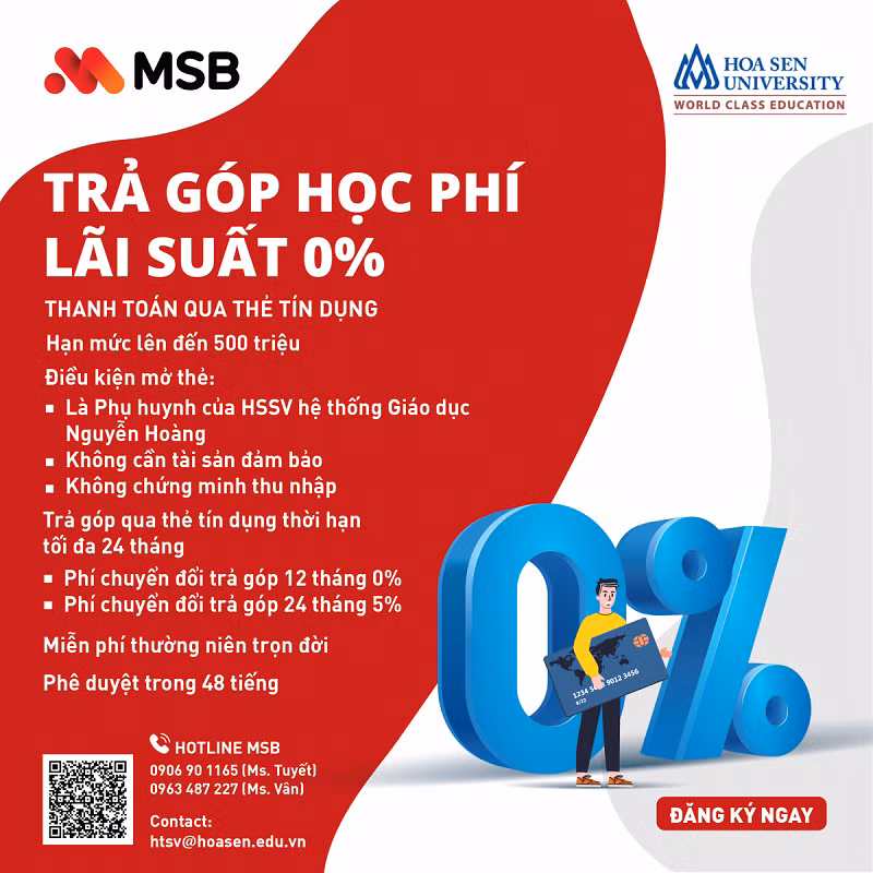 ĐH Hoa Sen, một thành viên của Tập đoàn Giáo dục Nguyễn Hoàng triển khai chương trình “Nhập học 0 đồng” cho sinh viên năm học 2021 - 2022.