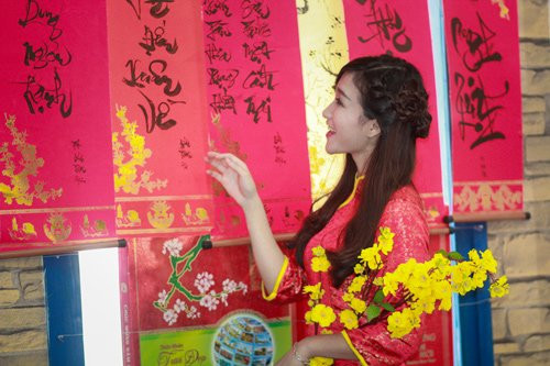 Thiếu nữ Hà Nội xúng xính váy áo chụp ảnh hoa xuân